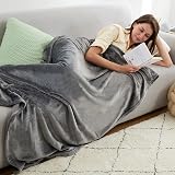 EHEYCIGA Fleece Blanket Twin 150x200cm Grey Soft Flannel Throw view 7