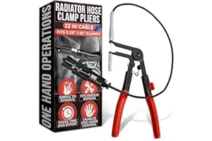 THE LITTLE GREEN CHANGE Radiator Hose Clamp Pliers Automotive Tool – Corrosion-Resistant Hose Clamp Tool with Durable Non-Slip Polymer Coating, Tension & Ratchet Locking Mechanisms – Easy to Use, Time-Saving for Car Repairs