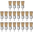 ATOPLEE 20pcs Brass Coated Wire Brush Wheel & Cup Brush Set with 1/4 Inch Round Shank,Diameter 1''(25mm) Crimped Wire Brush Wheel for Rust Removal, Corrosion and Scrub Surfaces,for Drill Attachment
