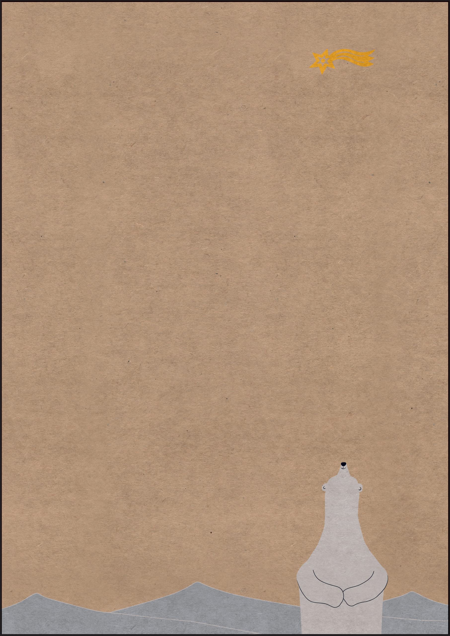 SIGEL DP411 Christmas writing paper "Polar bear with shooting star", craft paper, 100 gsm, A4, 25 sheets