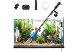 YISUIPU Electric Aquarium Vacuum Gravel Cleaner,32W 6 in 1 Multifunction Automatic Fish Tank Gravel Cleaner Vacuum for Wash Sand & Water Changer, Adjustable Filteration Circulation for 10-200 Gallon Tank