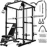 Goimu R1-V4 Power Cage Rack, 2000LB Squat Rack with Cable Crossover System, Multi-Function Weight Cage, Home Gym Workout Mach