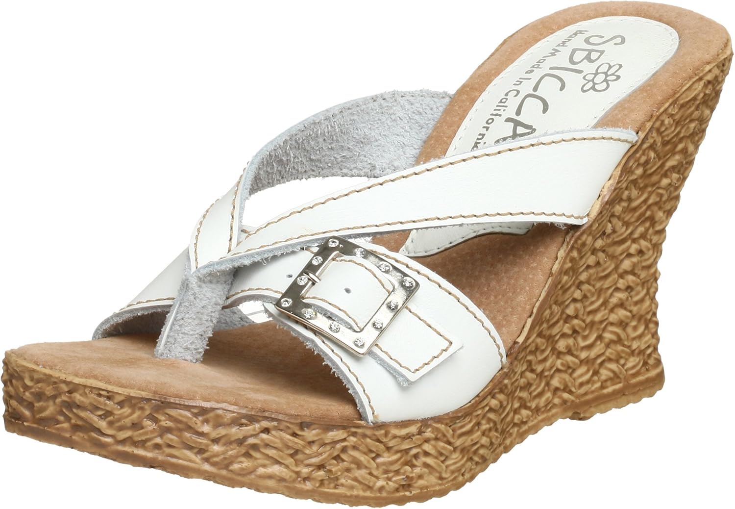 Sbicca Women�s Jewel Wedge, White, 9 M US