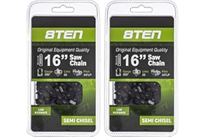 8TEN Chainsaw Chain 16 inch .050 .375 55 Drive Links for Stihl MS 09 010 017 91VXL055G 91PXL055G 3636 005 0055 2 Pack