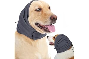 Tiagoboo Dog Calming Hoodie Adjustable Dogs Ear Muffs for Noise Protection Anxiety Relief Firework, Grooming and Force Drying