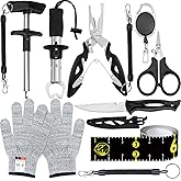 GPUSFAK 13-in-1 Fishing Multi-Tool Kit with Pliers, Fillet Knife, Lip Gripper, Scissor, Hook Remover - Fly, Ice, Saltwater & Freshwater Fishing for Serious Angler