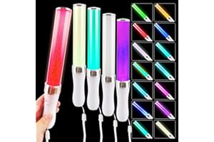 SWAKUTA 5 Pack LED Light Sticks 15 Colors Change Glow in the Dark Wands Multicolor Light Up Sticks Flashing Glow Wands for Wedding Club Carnival Party Birthday Concerts Supplies