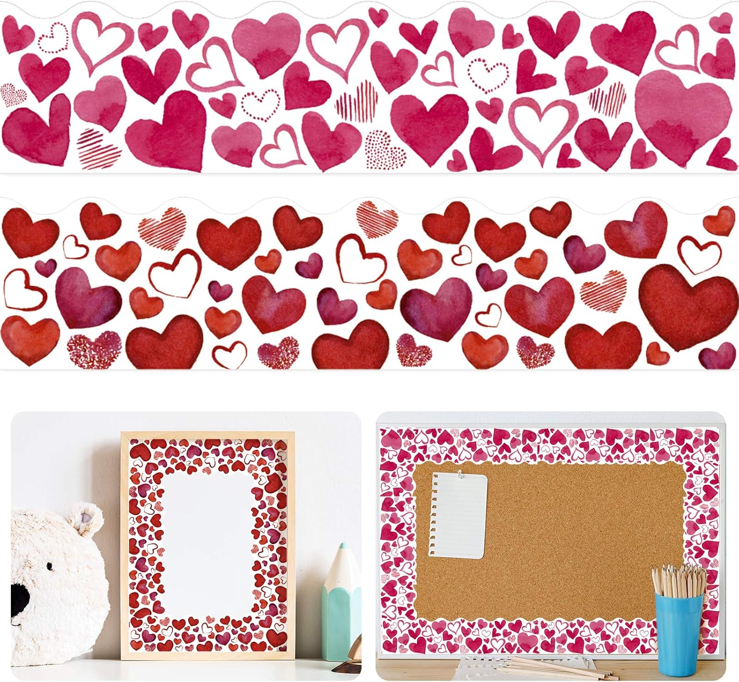 Valentines borders Amazon.com: Whaline 68ft Valentine's Day Bulletin Board Border 60pcs