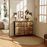 CAIYUN 7-Drawer Chest of Drawers Fabric Storage Tall Brown Dresser view 6