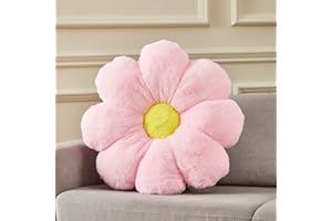 Ailive 21.6In Pink Flower Shaped Throw Pillow Floor Pillow Cushion Cute Preppy Funky Desk Plush Chair Cushion Decorative Throw Pillows for Girls Adults