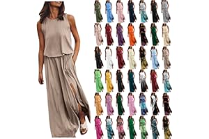 JSARLE Sun Dresses for Women 2023-Sexy Sleeveless Side Split Casual Maxi Long Dress That Hide Belly Fat Wedding Dress Plus Size