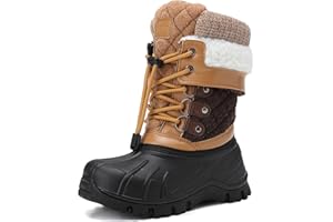 EQW Kids Waterproof Snow Boots for Girls & Boys Winter Insulated Warm Fur Lined Non-Slip Ankle Shoes