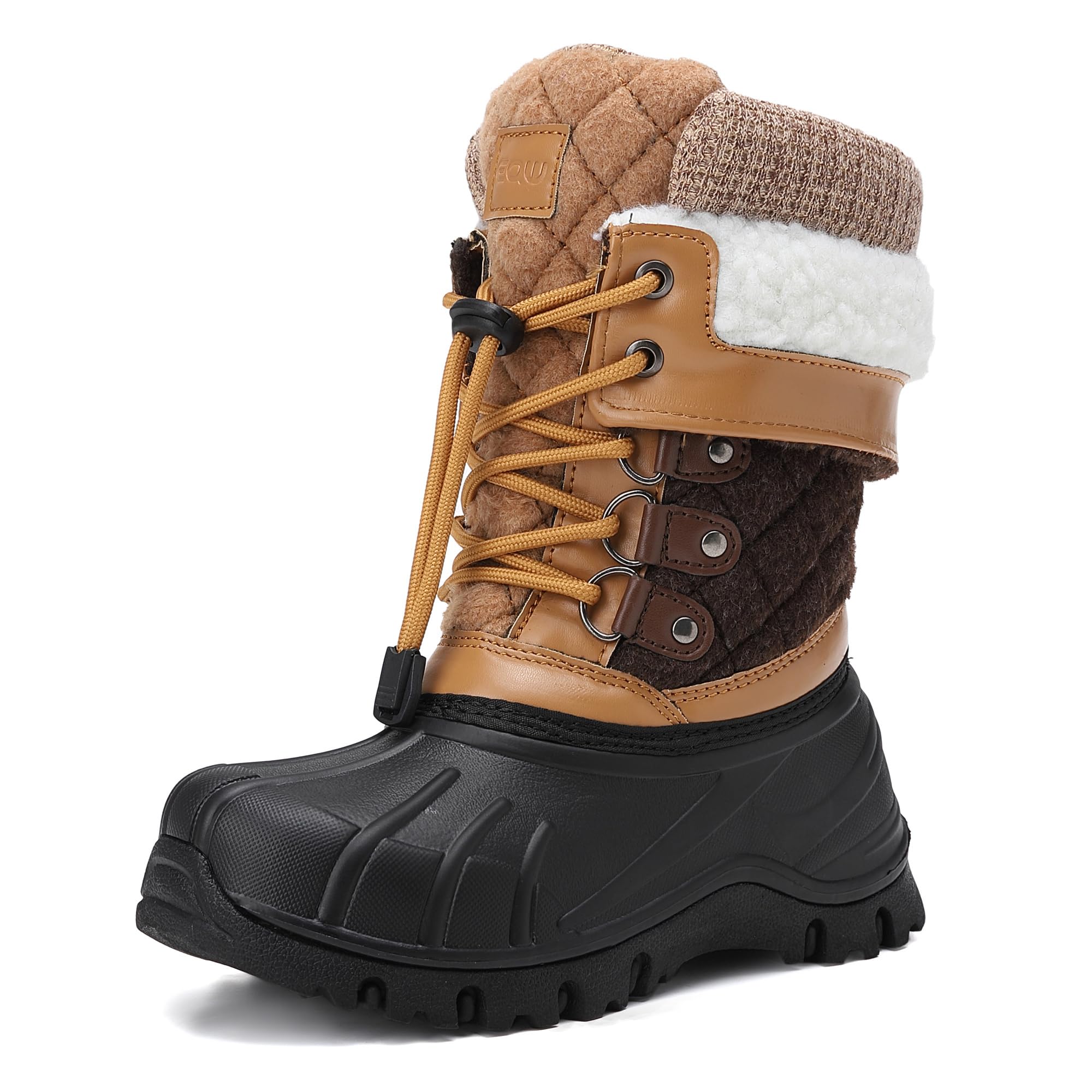 Photo 1 of EQW Kids Waterproof Snow Boots for Girls & Boys Winter Insulated Warm Fur Lined Non-Slip Ankle Shoes