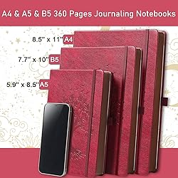 Thick Lined Journal Notebook with Pen, 360 Pages