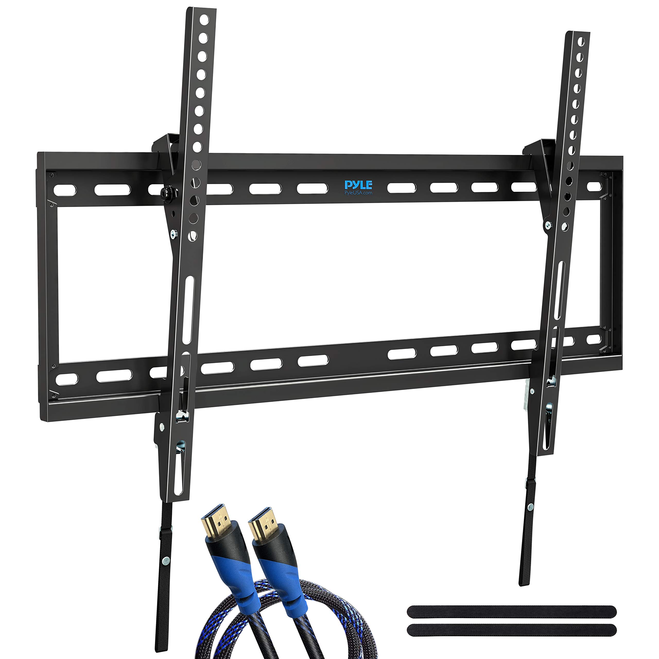 Tilting Wall Mount TV Bracket - Heavy Duty Universal Flat Screen TV Wall Mount - Mounts 42-84" LED/LOLED & Plasma TV Flat Screens - Large Tilt, VESA Mounting, 132 lbs Weight Capacity - PYLE PYWM78