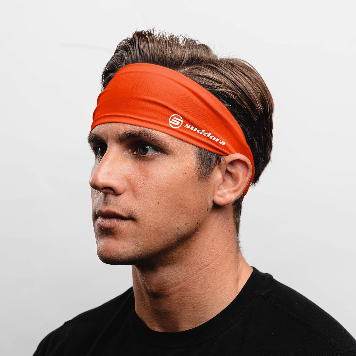 Suddora Solid Color Wide Headband/Sweatband - Workout, Football, Soccer, Yoga (Orange): Sports & Outdoors
