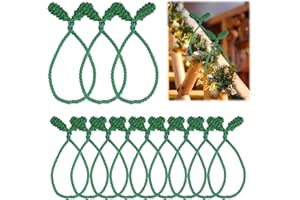 12pcs Christmas Garland Ties, 15.75 Inch Long Christmas Staircase Banister Ties Holiday Garland Flexible Ties Reusable Decora