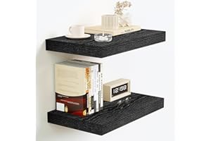 Vivelove 16” Floating Shelves Wall Mounted, 9 Inch Deep Shelves with Invisible Brackets, 40 cm Shelf 1.5” Thick for Bathroom,