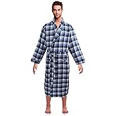 Casual Trends Classical Sleepwear Men’s 100% Cotton Flannel Shawl Collar Robe,