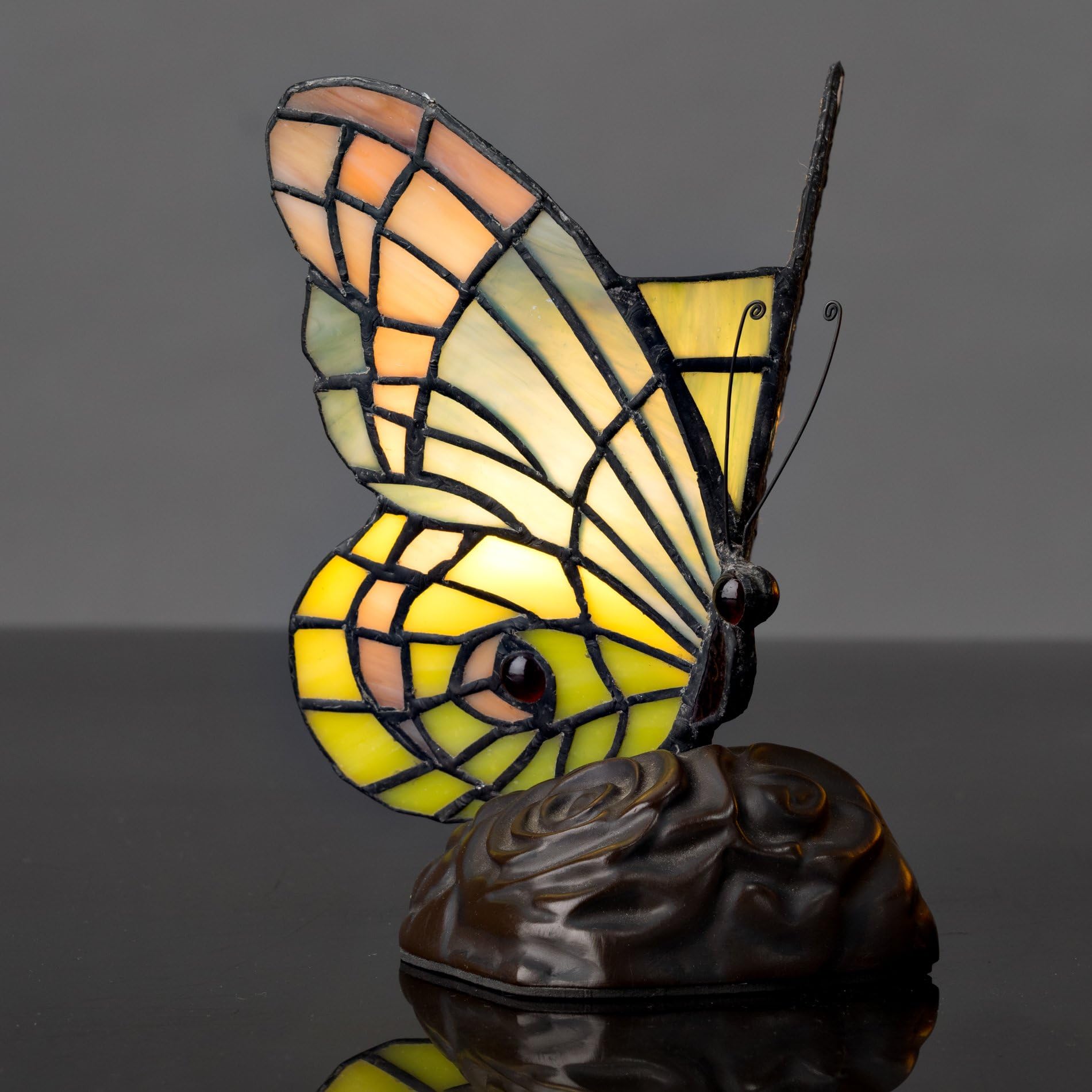 Tiffany Style Butterfly Table Lamp - Green & Blue - 20 CM