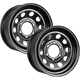eCustomrim 2-Pack Trailer Wheel 15X6 15 Inch 6 Lug On 5.5 Black Modular Rim | 15 X 6 Rim, 6 Lug on 5.5 Inch Bolt Pattern, 4.25 Inch Center Bore, 4080 Lbs Max Load, For Trailer Tire Use Only