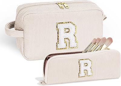 Parima Kosmetiktasche Damen Mädchen - Personalisierte Geschenke Kosmetiktasche mit Buchstaben R Reise Make Up Tasche Mutter Tochter Geschenk Geburtstagsgeschenk für Mädchen 6 7 8 9 10 11 12 13 Jahre