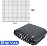 ASAB Tarpaulin 3m x 5m / 10ft x 16.4ft 140GSM Waterproof Tear Resistant Heavy view 2