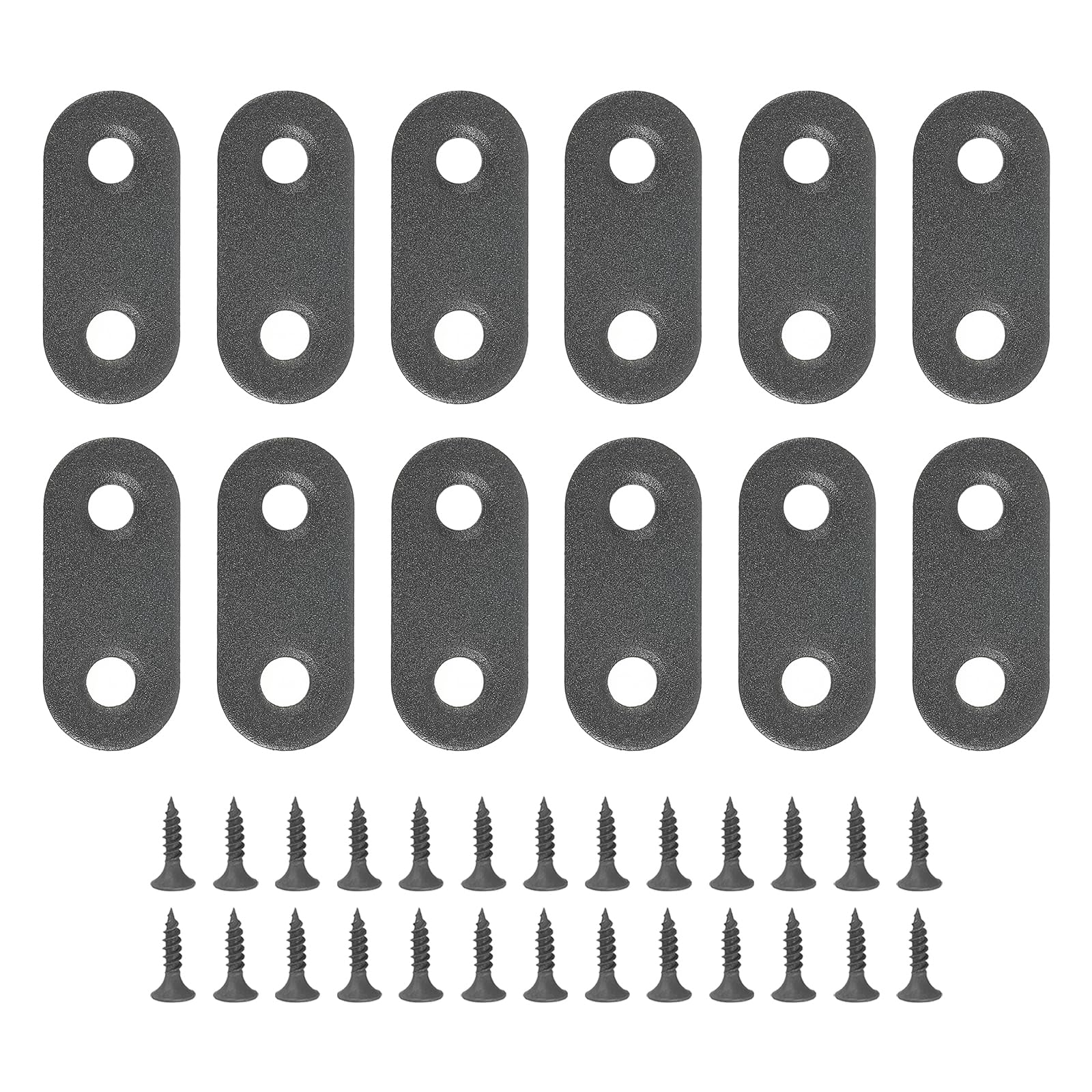 PATIKIL Stainless Steel Corner Braces 1.85 x 0.63 Inch,12 Pieces L Bracket Joint Right Angle Support Bracket L Shaped Corner Fasteners with Screws for Shelves, Black