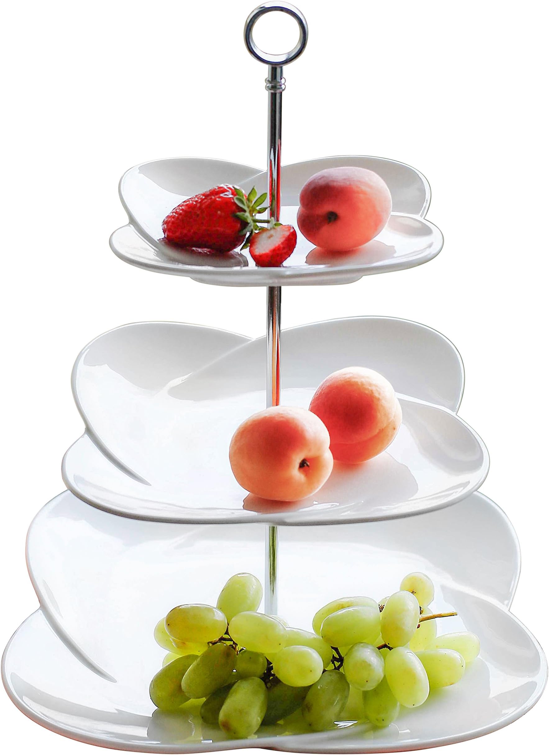 overandback Serveware Collection 3 Tiered Server, White