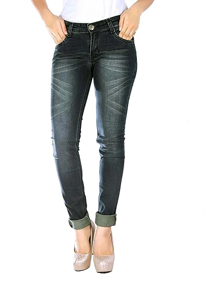 womens green jeans