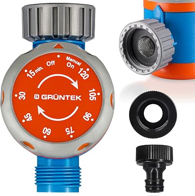 GRÜNTEK Mechanical Water Timer, 15-120 Min Automatic Tap Control