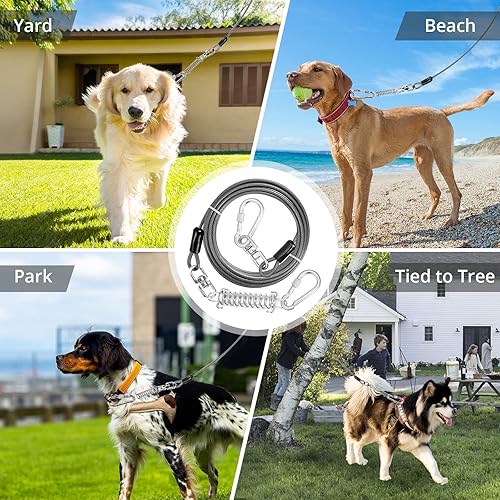 Camping Yard Long Outdoor Dog Leash Jenico Dog Tie Out Cable 10/15