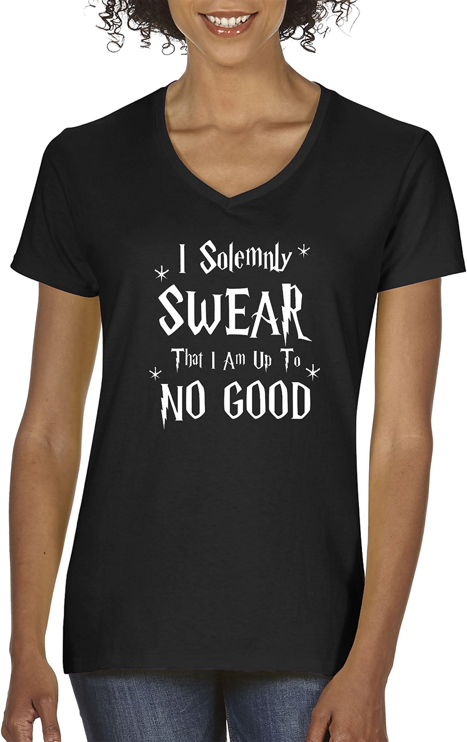 1062 - Women's V-Neck T-Shirt I Solemnly Swear That I Am up to No Good