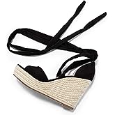 SERAIH Womens Lace up Espadrilles Platform Wedges Sandals Heels Tie Ankle Strap Summer Dress Shoes