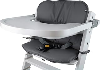 Tinydo® Universal Hochstuhl-Sitzkissen optimal für Timba Safety 1st. und alle gängigen Treppenhochstühle - 2teilg. Set mit Memory-Schaum Sitzverkleinerer-Auflage für Babystühle rutschfest (Dunkelgrau)