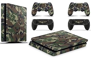 giZmoZ n gadgetZ PS4 Slim Console Camo Skin Decal Vinal Sticker + 2 Controller Skins Set