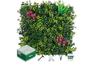 Grooy 12PCS Boxwood Panels, 20"x20" Grass Wall, Plant Wall, Grass Backdrop Wall, Privacy Screen, Sun Protected Green Wall Decor Outdoor, Indoor, Garden, Backyard and Décor