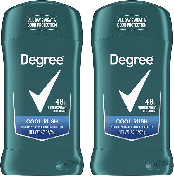 Degree Men Original Antiperspirant Deodorant Cool Rush Twin Pack 48-Hour Sweat & Odor Protection Antiperspirant For Men 2.7 o