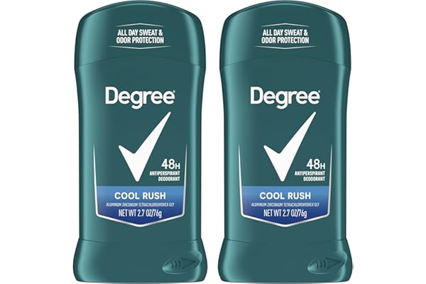 Degree Men Original Antiperspirant Deodorant Cool Rush Twin Pack 48-Hour Sweat & Odor Protection Antiperspirant For Men 2.7 o