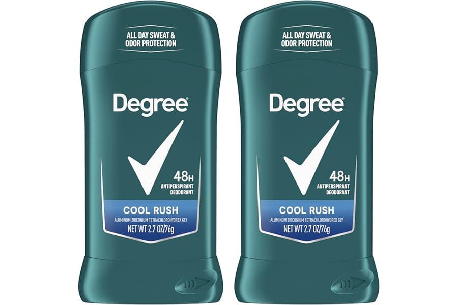 Degree Men Original Antiperspirant Deodorant Cool Rush Twin Pack 48-Hour Sweat & Odor Protection Antiperspirant For Men 2.7 oz