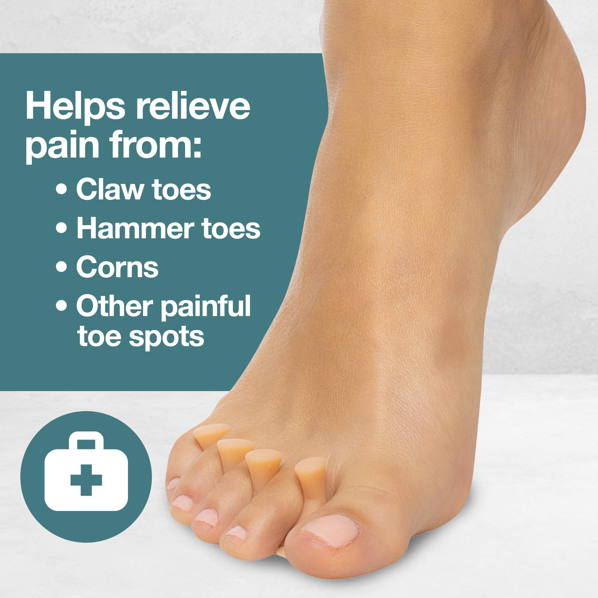 ZenToes Hammer Toe Straightener Crest with No Loop 4 Count Gel Spacer