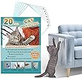 20pack Cat Scratch Deterrent Tape, Cat Scratch Furniture Protector, Clear Double Sided Anti Scratching Sticky Tape Couch Protector for Cats Training Tape, Cat Repellent for Furniture