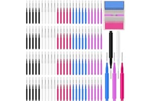 MIJAYENV 100 Pcs Brow Lamination Brush Micro Eyebrow Brush with Cap Micro Spoolies for Brow Lamination Portable Mini Spoolies for Eyebrows Extensions Tool(5 Color)