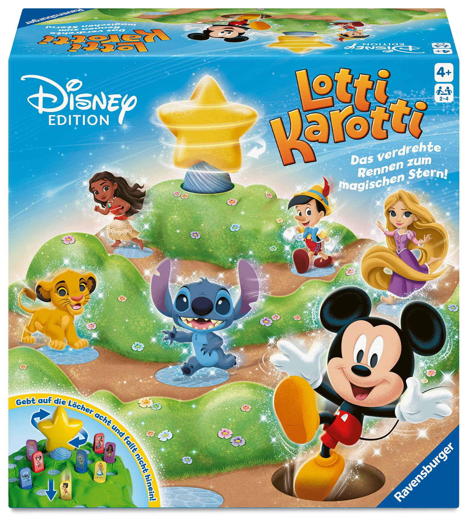 Ravensburger 24851 - Lotti Karotti Disney Edition, Adaption des bekannten Spiele-Klassikers mit Disney-Charakteren, unterhaltsames Wettlaufspiel für 2 bis 4 Kinder ab 4 Jahren 2