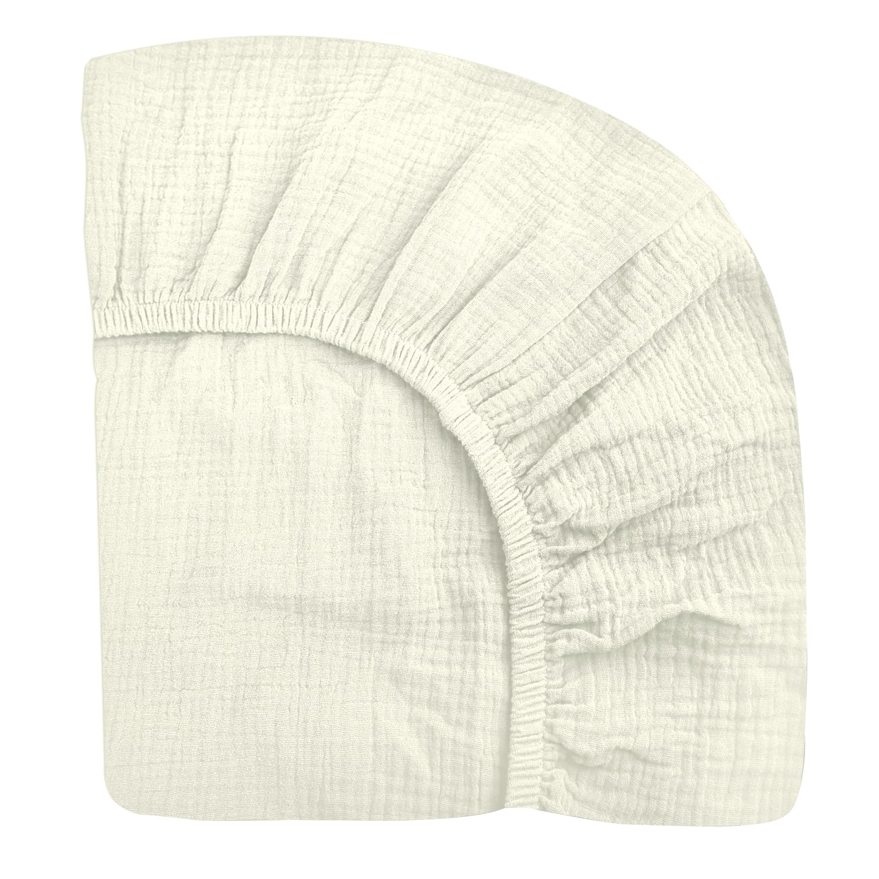 Photo 1 of Crib Sheets for Boys Girl, Fitted Baby Toddler Bed Sheets 28" x 52", Neutral Muslin Cotton Crib Mattress Bedding Soft and Breathable Comfort (Cream)