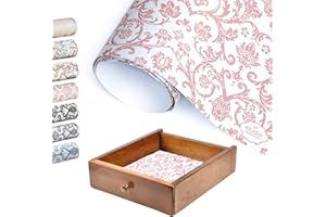 Elodie Essentials 6 Scented Drawer Liners Non-Adhesive Paper Sheets for Home Closet Shelves, Cabinet and Dresser Drawers - Royal Damask Print - 14 x 19½ Inch (Rose)