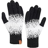 FZ FANTASTIC ZONE Womens Winter Gloves for Cold Weather Touch Screen Texting Warm Knit Thermal Gloves Gifts for Women