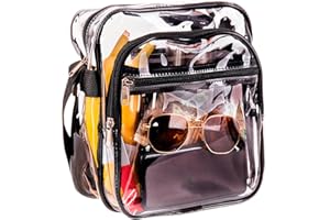 SHYLERO Clear Bag Stadium Approved - 3 Pockets - XL Size Friendly - Clear Messenger Bag - 9.84’x8.3’x5.12’
