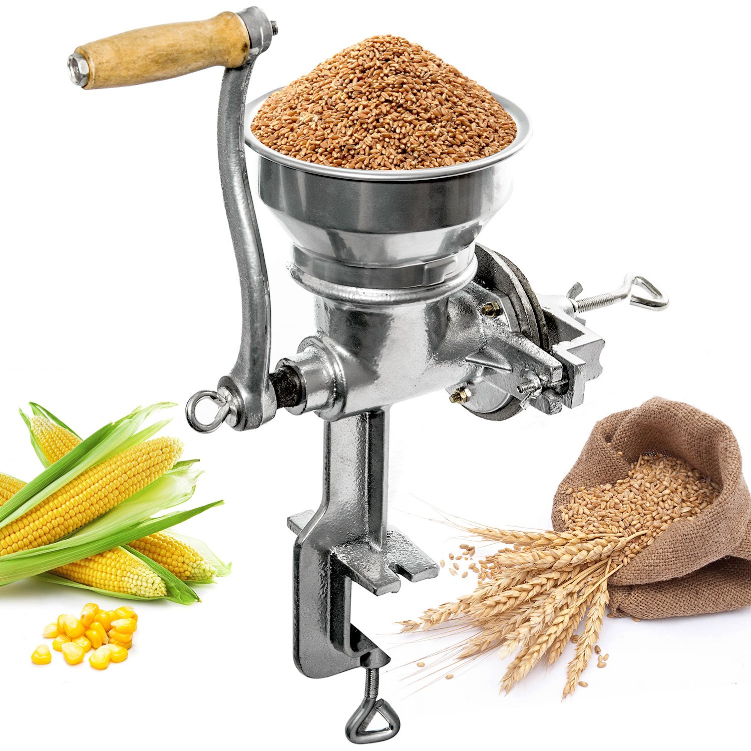 Biltek Professional Manual Grain Grinder Table Clamp Corn Mill with