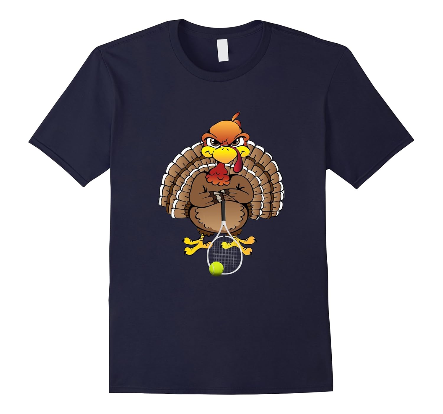 Funny Turkey Thanksgiving Tennis t-shirt-ANZ